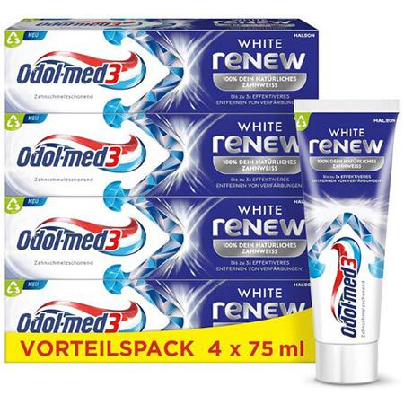 🪥 4er Pack Odol-med3 White reNEW Zahnpasta ab 7€ (statt 12€)