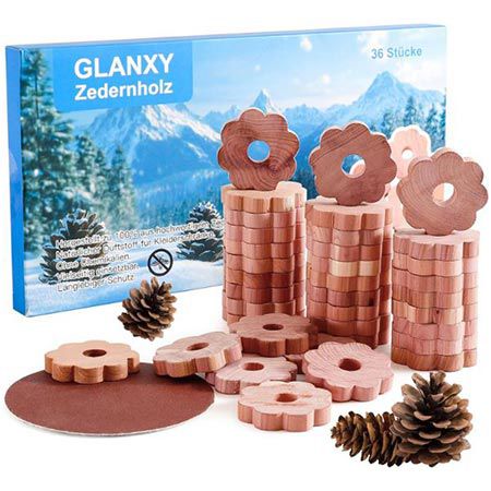 🦋 36er Pack Glanxy Mottenringe aus Zedernholz für 6,99€ (statt 10€)