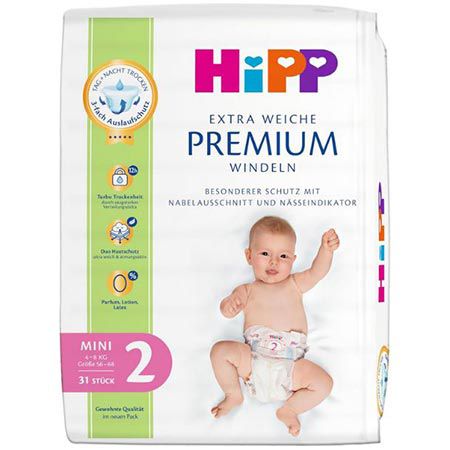 👶🏻 3 x 31er Pack HiPP Extra Weiche Premium Windeln 2 (4 5Kg) ab 9,40€ (statt 21€)