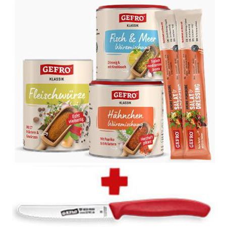 🍅 Gefro Grill Kombo Gewürz Set + Gratis Tomatenmesser für 16,65€ (statt 25€)