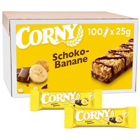 🍫 100er Pack Corny Schoko-Banane Riegel ab 22,88€ (statt 34€) – Nur 0,23€ pro Riegel!
