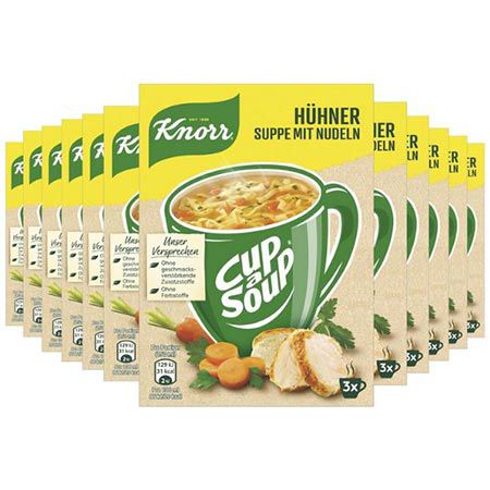 🐔 12 x 3 Portionen Knorr Cup a Soup Hühnersuppe mit Nudeln ab 8,99€ (statt 12€)