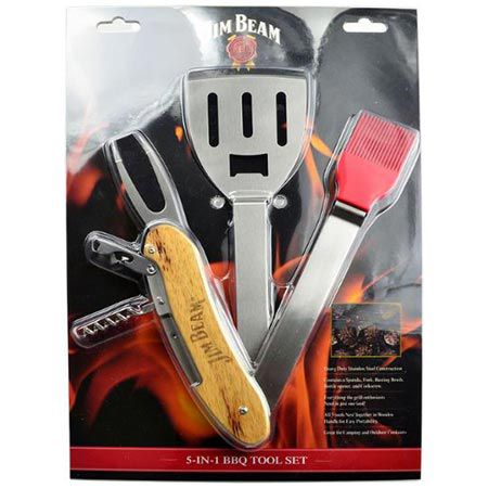 🥩 Jim Beam Klappbares Grillbesteck Set, 5 teilig für 9,99€ (statt 24€)