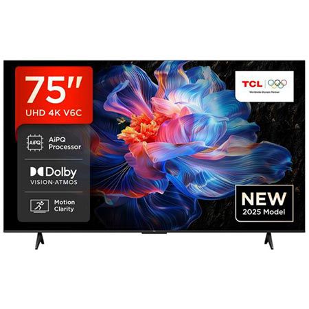 📺 TCL 75V6C 75″ 4K HDR Smart TV mit Google TV für 599€ (statt 789€)