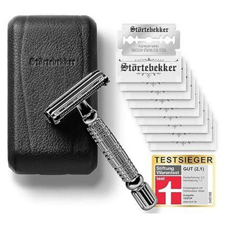 🪒 Störtebekker Premium Rasierhobel inkl. Klingen + Etui für 33,99€ (statt 40€)