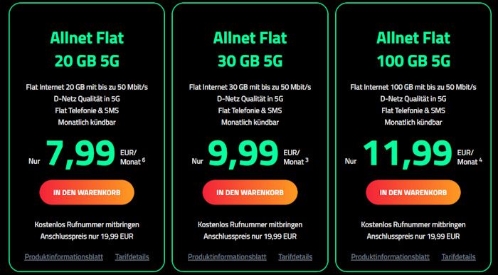 Dr. SIM 📱 Vodafone Allnet 20GB LTE 7,99€ / 30GB 9,99€ / 100GB 11,99€ mtl.