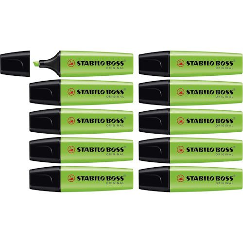 🟢 Fehler? 10x STABILO Textmarker BOSS ORIGINAL in Grün für 4,01€ (statt 15€)
