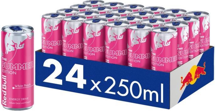 NEU: 🍑 Red Bull Summer Edition White Peach ab 21,83€ (statt 31€)   0,90€ pro Dose