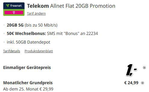 📳 Samsung Galaxy S25 + Telekom Allnet 20GB für 24,99€ mtl + 50€ Bonus