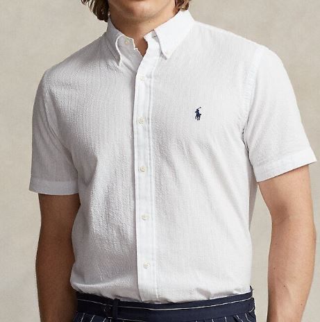 Polo Ralph Lauren Custom Fit Seersucker Hemd in Weiß für 109€ (statt 139€)