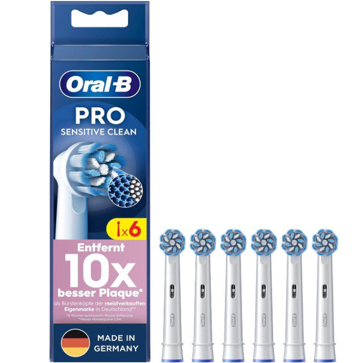 🦷 6x Oral-B Pro Sensitive Clean Aufsteckbürsten für 12,99€ (statt 20€)