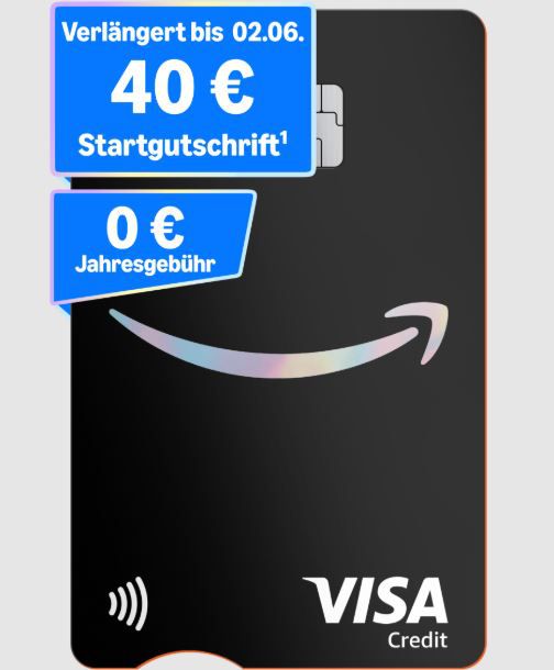 🔥Bis 2% Cashback🔥 auf Amazon Einkäufe 💳 Kostenlose Amazon VISA + mit bis zu 40€ Startguthaben