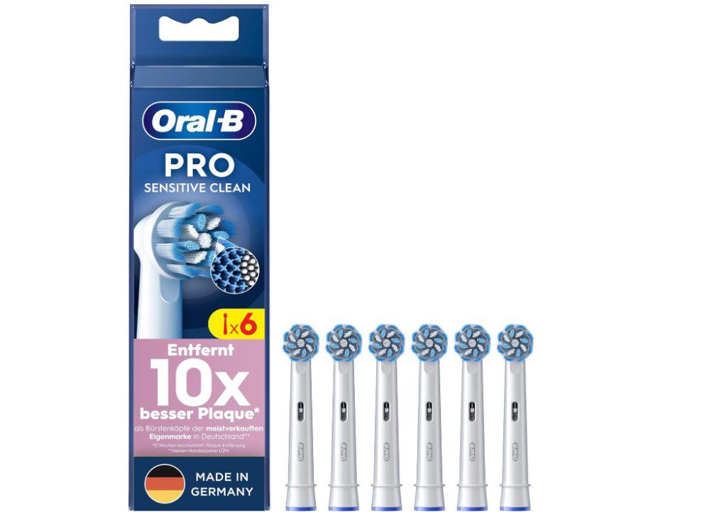 🦷 6x Oral B Pro Sensitive Clean Aufsteckbürsten für 12,99€ (statt 20€)