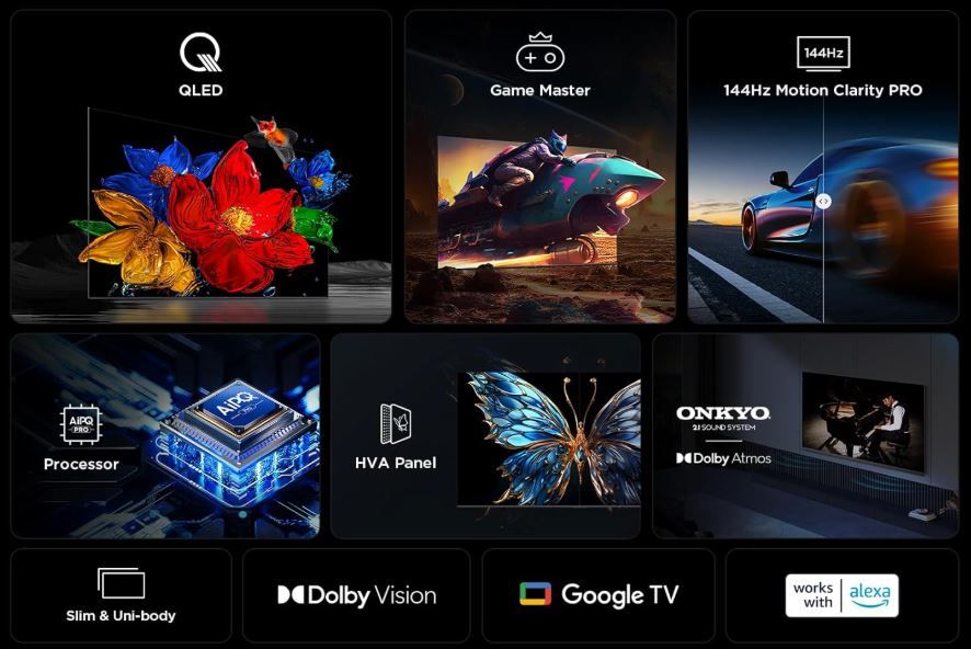 TCL 85T8C 85“ QLED UHD HDR TV mit 144Hz für 999€ (statt 1.458€)
