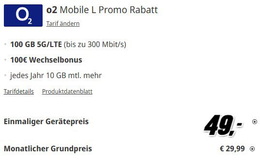 🔥 Apple iPhone 16e für 49€ + o2 Allnet 100GB 5G für 29,99€ mtl. + 100€ Bonus