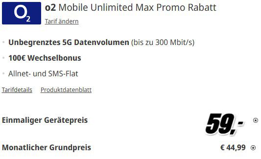 🍏 Apple iPhone 16 Pro für 59€ + o2 Allnet Unlimited 5G für 44,99€ mtl. +100€ Bonus