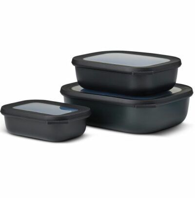 🥫 Mepal Multischale Cirqula Rectangular 3-teiliges Set in Schwarz für 17,90€ (statt 24€)