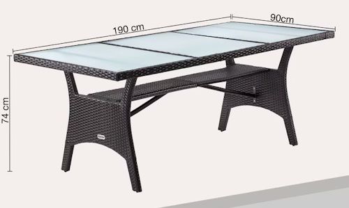 🏞️ Casaria Polyrattan Gartentisch Takeo ab 136,95€ (statt 190€)