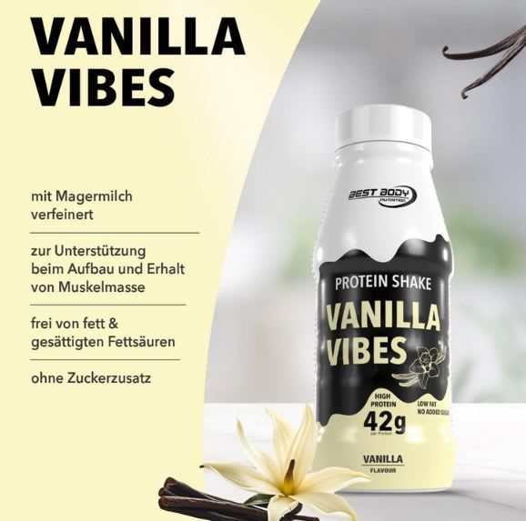 💪🏻 8er Pack Best Body Nutrition Protein Shake Vanille ab 17€ (statt 26€)
