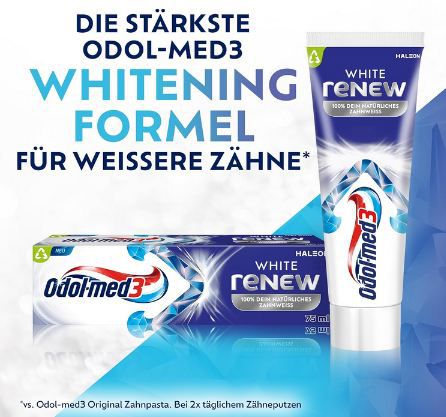 🪥 4er Pack Odol med3 White reNEW Zahnpasta ab 7€ (statt 12€)