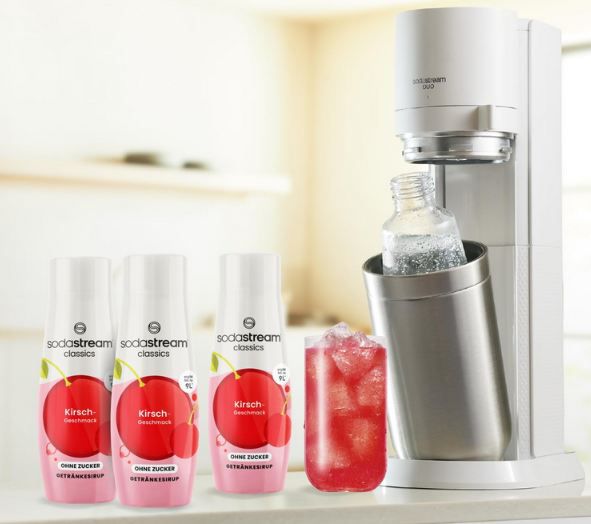🍒 3er Pack SodaStream Sirup Kirsche ohne Zucker, 9L pro Flasche ab 11,39€ (statt 14€)