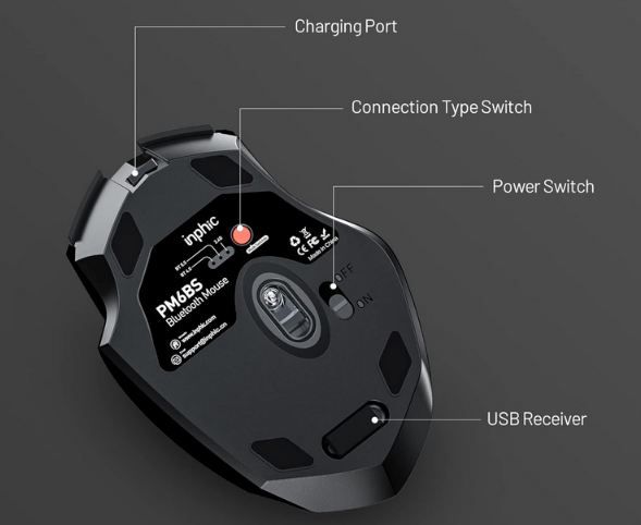 🖱️ inphic‎ PM6BS+ kabellose Maus mit 1600 DPI für 9,89€ (statt 15€)