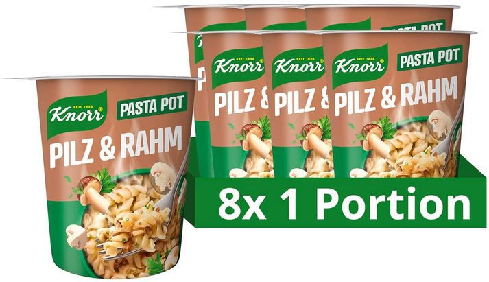 🍝 8er Pack Knorr Pasta Snack Pot Pilz & Rahm ab 4,88€ (statt 10€)