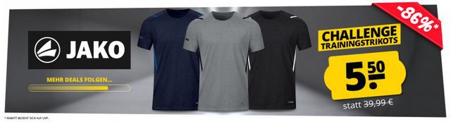 👕 Jako Challenge Trainingstrikots in versch. Designs ab je 5,50€ (statt 19€)