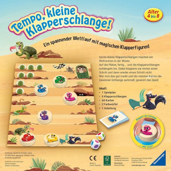 🎲 Ravensburger 20950   Tempo, kleine Klapperschlange! für 8,44€ (statt 17€)