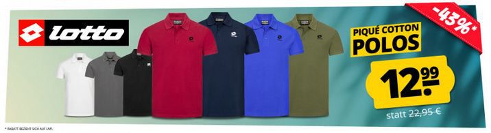 👕 LOTTO Piqué Cotton Polo Shirts in 7 Farben ab je 12,99€ (statt 17€)