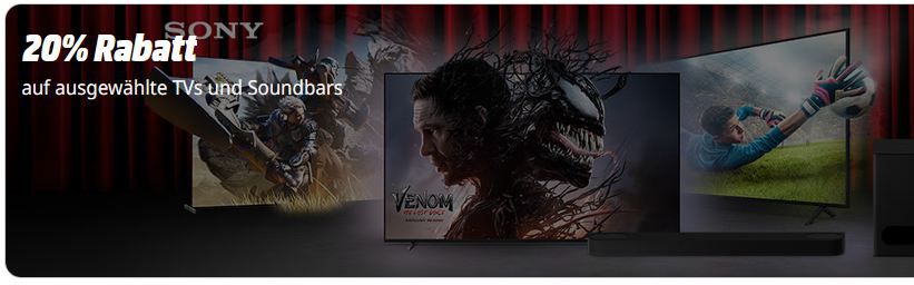 🫨 Media Markt:  20% Rabatt auf Sony Smart TVs   z.B. BRAVIA 7 für 2.159€ (statt 2.649€)