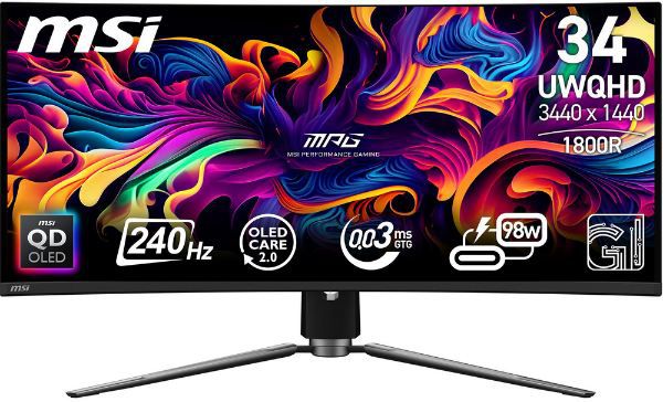 🖥️ MSI MPG 34 Zoll 341CQPX Curved Gaming QD OLED Monitor für 799€ (statt 1.069€)