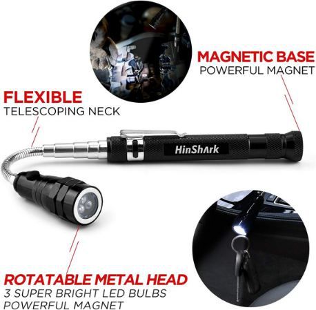 Hinshark Teleskop Werkzeug mit Magnet und Lampe für 6,59€ (statt 12€)