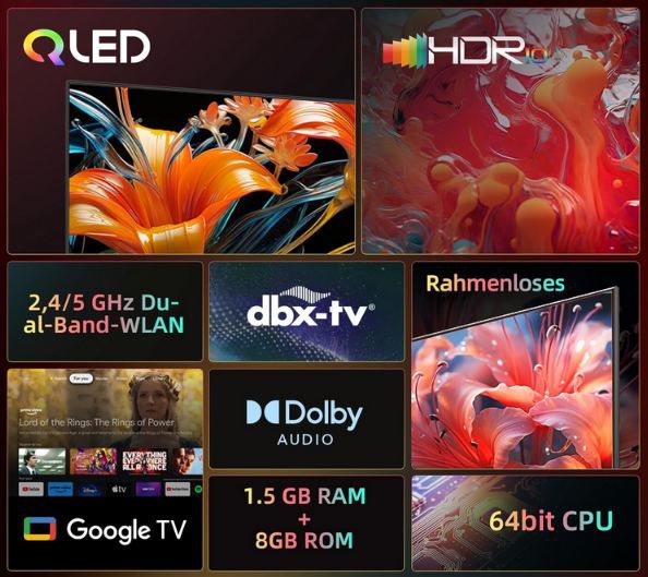 📺 CHIQ L40QH7G 40 FHD QLED TV mit 60Hz für 209€ (statt 246€)