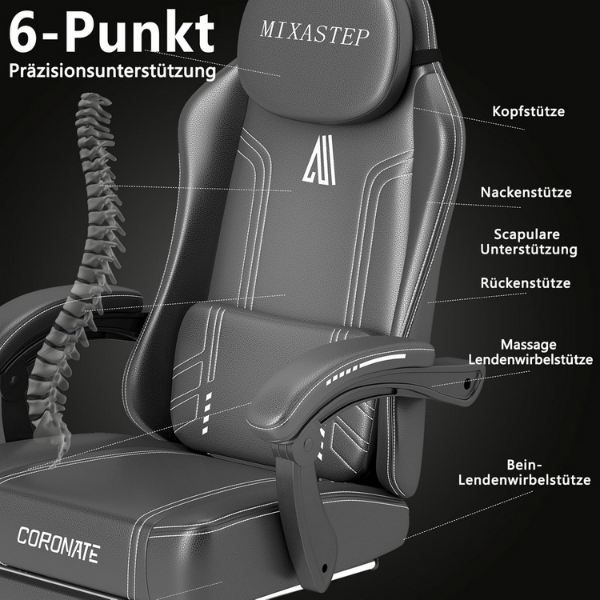 💺 NSMAZXO Ergonomischer Gaming Stuhl bis 150Kg für 59,99€ (statt 100€)