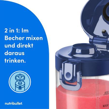 🥤 nutribullet NBP003NBL Tragbarer Stabmixer mit 475ml für 24,94€ (statt 30€)