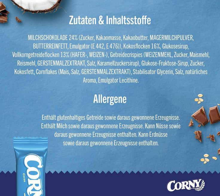 🥥 100er Pack Corny Classic Cocos Müsliriegel, je 25g ab 27,36€ (statt 34€)
