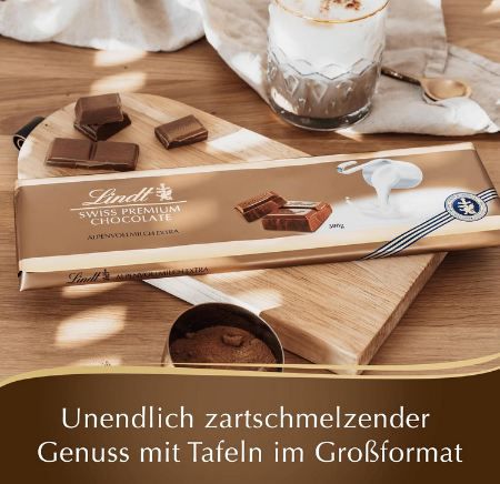 🍫 Lindt Schokolade Vollmilch Extra Tafel, 300g ab 4,55€ (statt 8€)