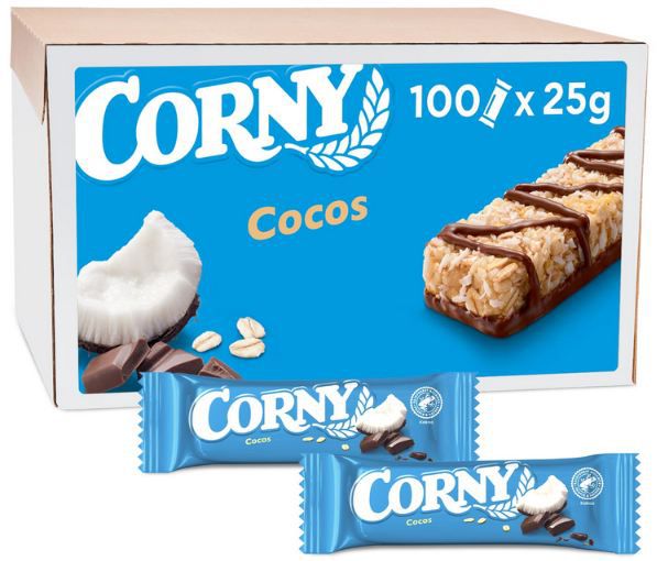🥥 100er Pack Corny Classic Cocos Müsliriegel, je 25g ab 27,36€ (statt 34€)