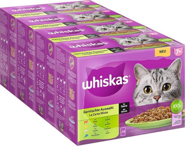 🐈 48er Pack Whiskas Senior 7+ Gemischte Auswahl in Sauce ab 16,11€ (statt 20€)