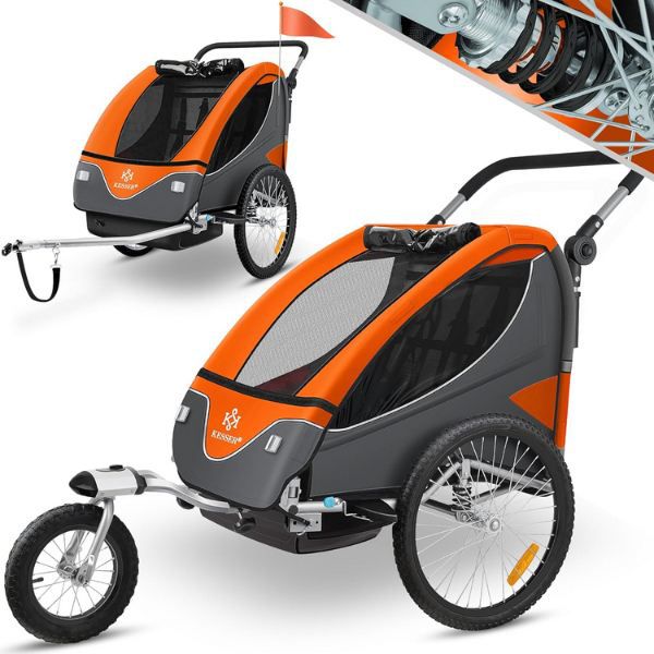🚸 Kesser 2-in-1 Fahrradanhänger 360° Drehbar mit Federung für 164,80€ (statt 191€)