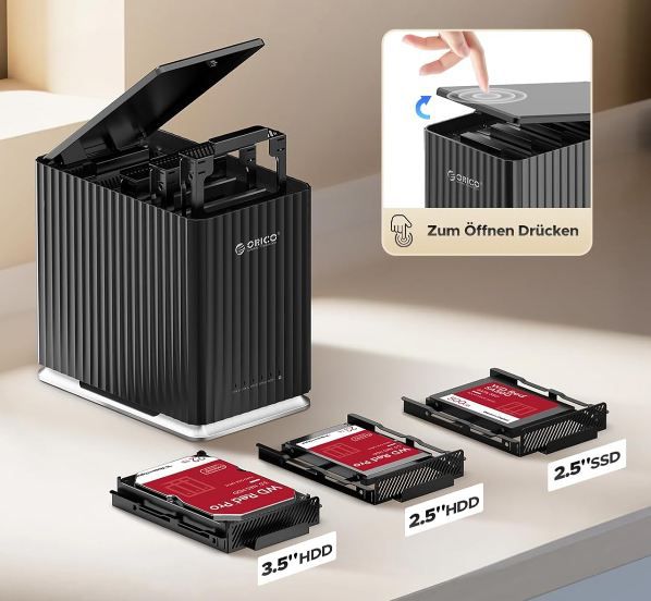💾 ORICO 9758C3 5 Bay Festplattengehäuse mit USB 3.1 Typ C für 94,99€ (statt 190€)