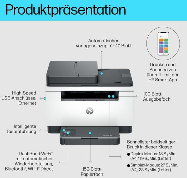 🖨️ HP LaserJet MFP M235sdw Multifunktions Laserdrucker für 161,42€ (statt 190€)