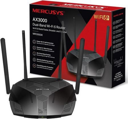 🛜 eBay: 50% Rabatt auf Mercusys Netzwerktechnik   z.B. MR3000X Router für 21€ (statt 41€)