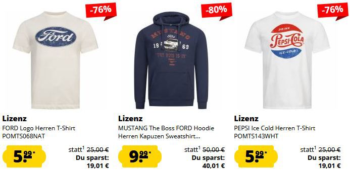 👕 SportSpar: Lizenzierte T Shirt + Pullover Sale ab 5,99€ + 5€ Gutschein ab 60€