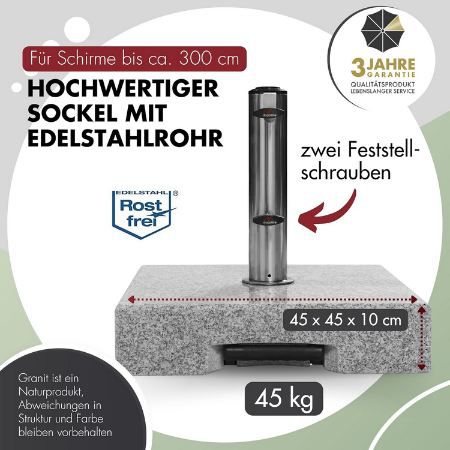 ⛱️ Doppler SL AZ Trolley Granitsockel mit 45kg für 88,99€ (statt 109€)