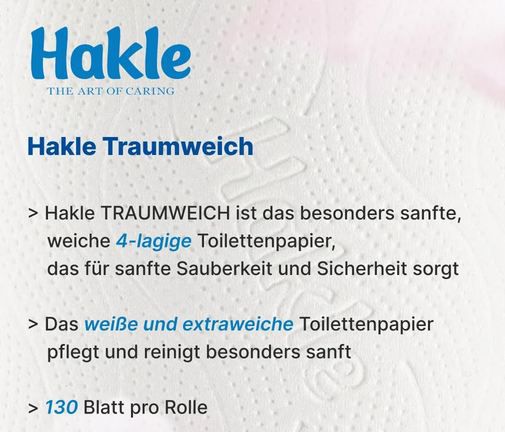 🧻 72 Rollen Hakle Traumweich Toilettenpapier, 4 lagig für 27,99€ (statt 36€)
