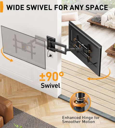 Perlegear Langarm TV Wandhalterung bis 65 Zoll & 60Kg für 27,99€ (statt 70€)