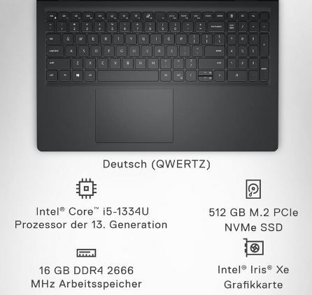 💻 Dell Inspiron 15 3530 Laptop mit 15,6 FHD, 16GB/512GB für 499€ (statt 579€)