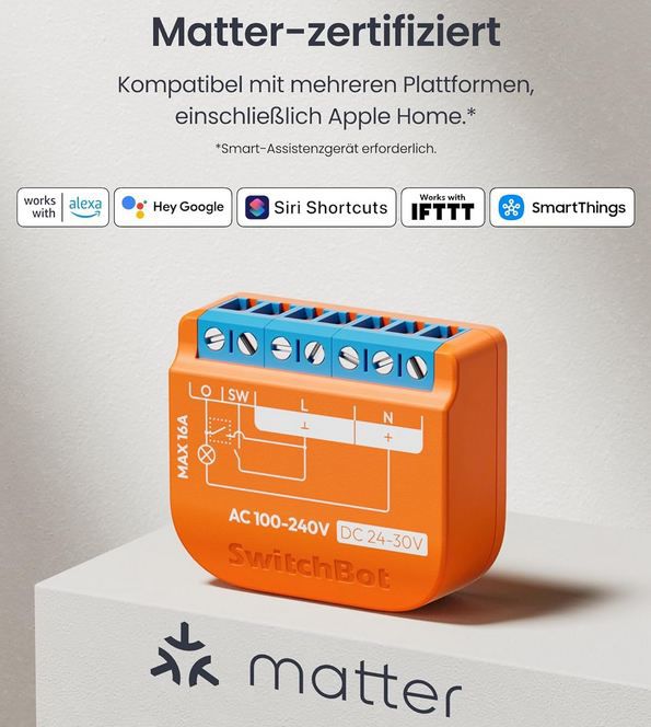 💡 SwitchBot 1PM Matter WLAN/Bluetooth Relais Schalter für 10,63€ (statt 14€)